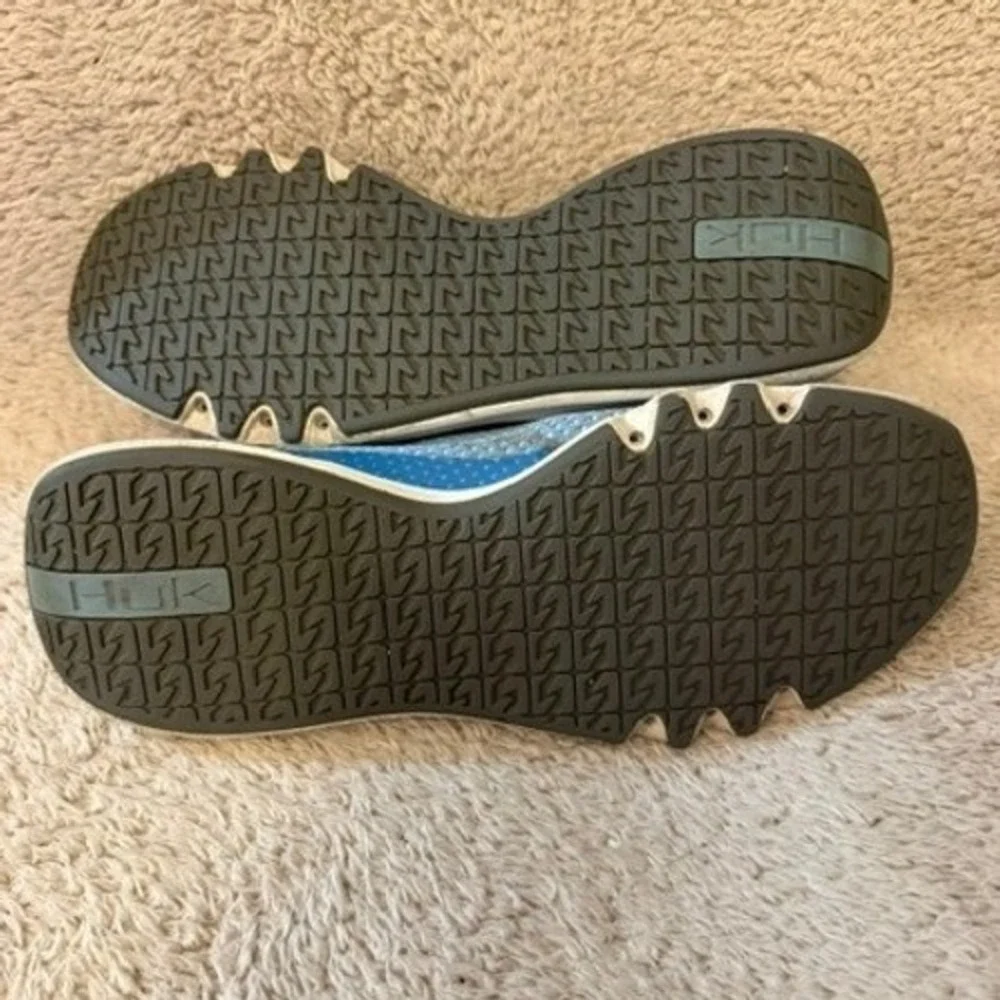 Huk Makara Fishing Shoes Blue Knit Low Top Boat Sneaker Mens Size 9 EUC